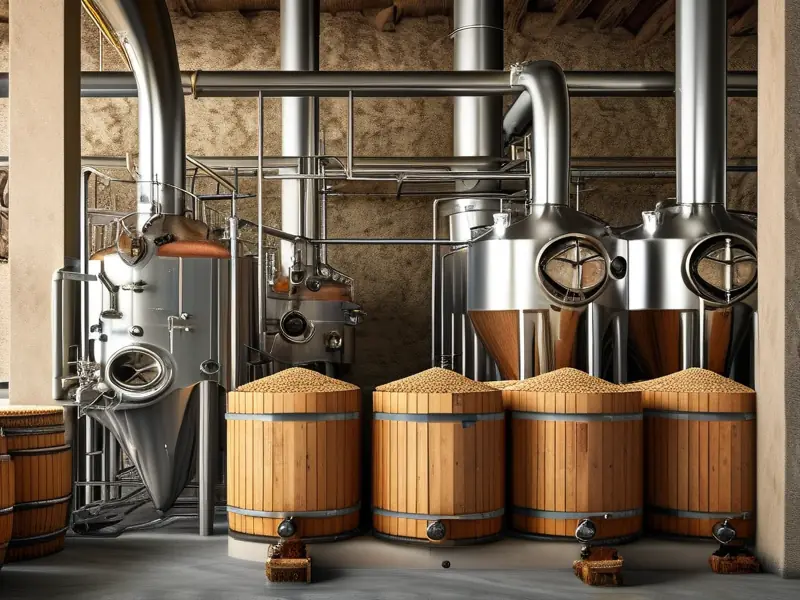 纯谷酒传统酿造工艺流程示意图