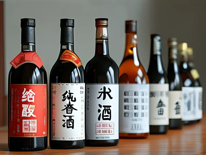 纯粮酿造酒瓶身标识细节展示