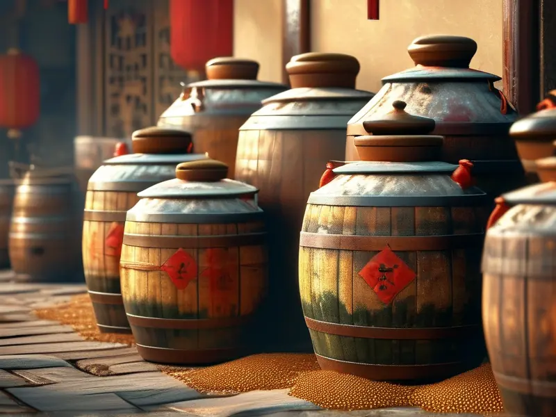 传统纯粮食酒酿造过程展示