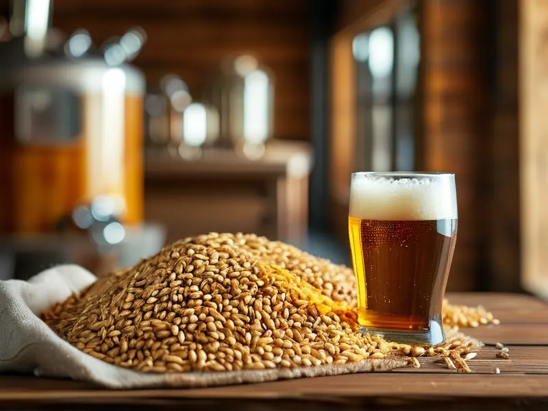 大麦芽酿酒原料与成品展示