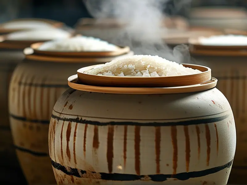 传统工艺酿造大米白酒过程实拍