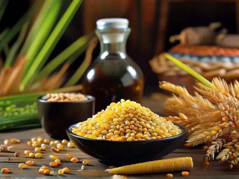 自制酒米成品展示及原料