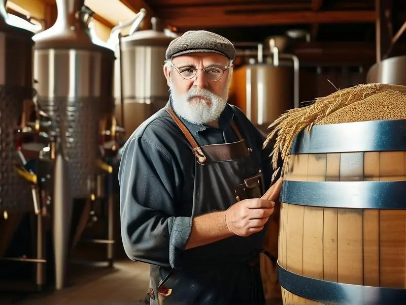 德国酿酒师操作传统酿酒设备