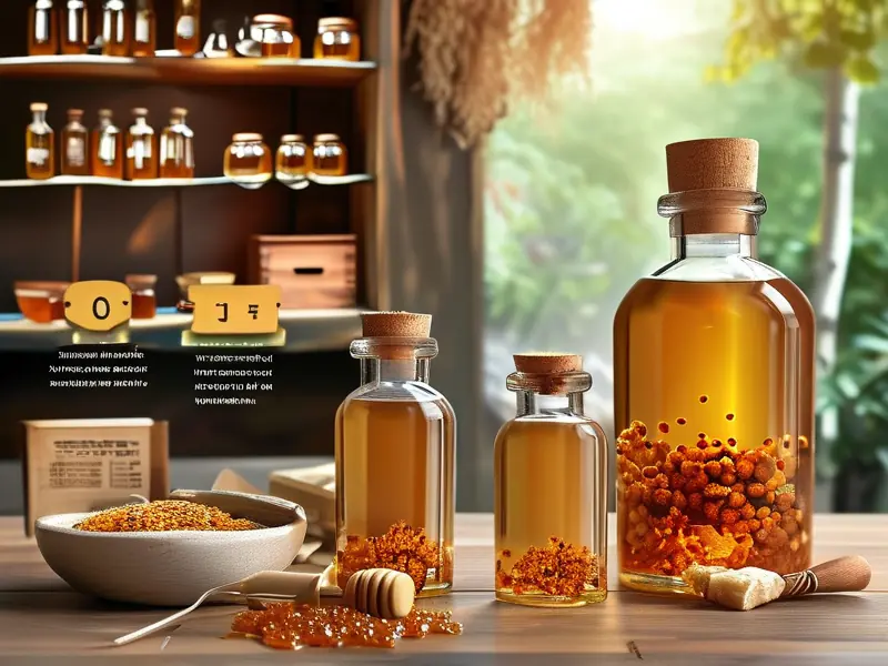 蜂胶泡酒的制作过程及材料展示