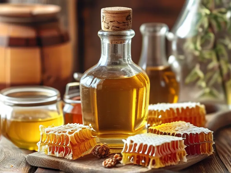 蜂蜜白酒成品展示及酿酒工具