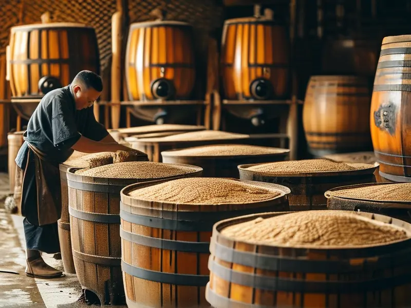 传统麸曲酒酿造过程实拍