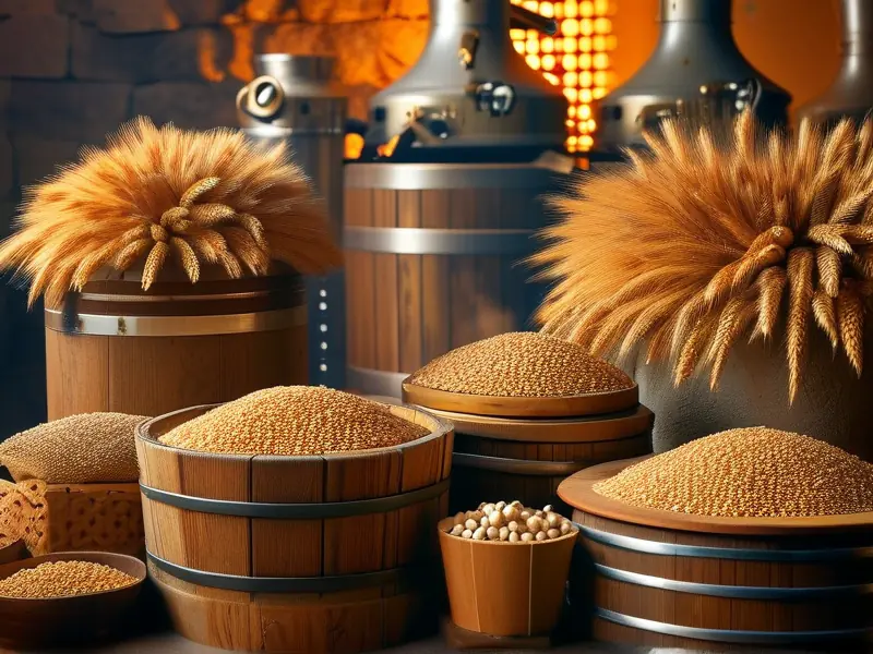 高粱小麦玉米混合原料发酵过程实拍图