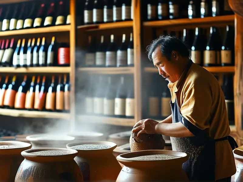 传统酿造白酒工艺流程实拍图