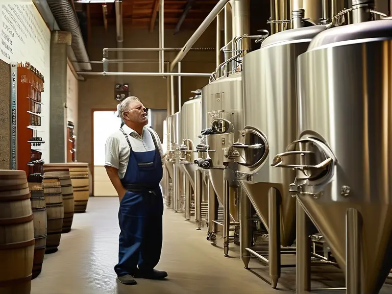 酿酒师检查固态发酵过程