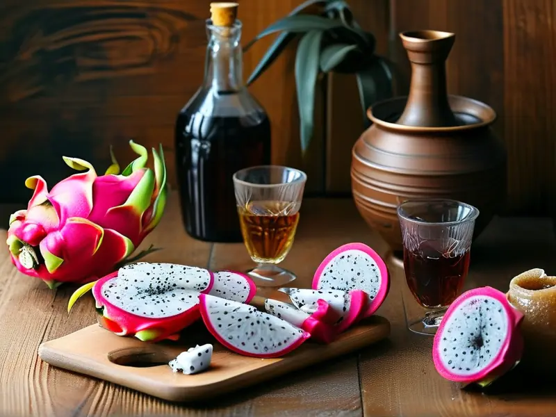 自酿火龙果酒制作过程展示