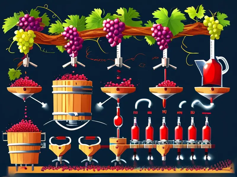 红酒酿造过程示意图