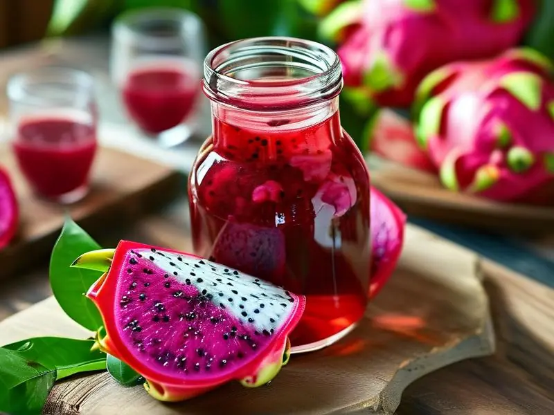 红心火龙果酒制作过程及成品展示