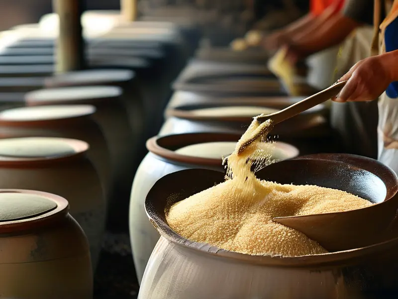 花雕酒传统酿造工艺现场实拍图