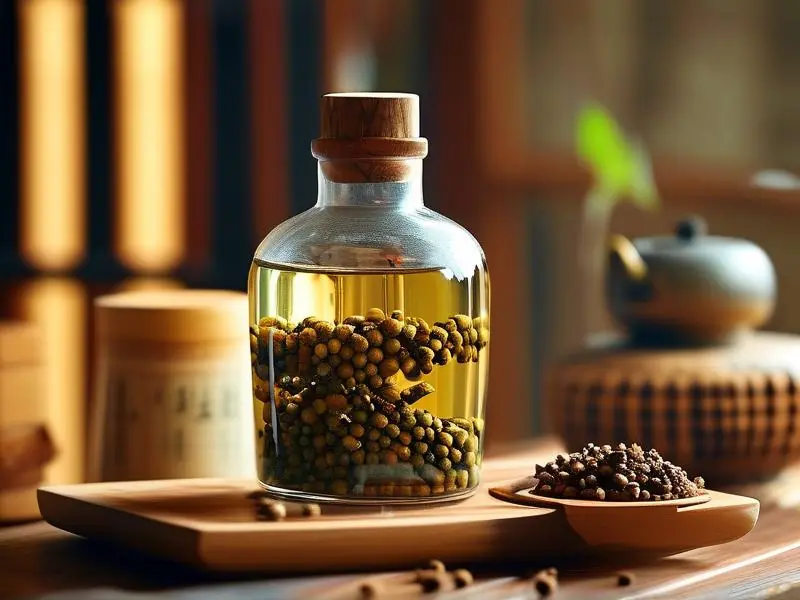 传统花椒泡酒制作过程展示