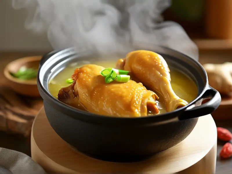 黄酒煮鸡肉成品图展示