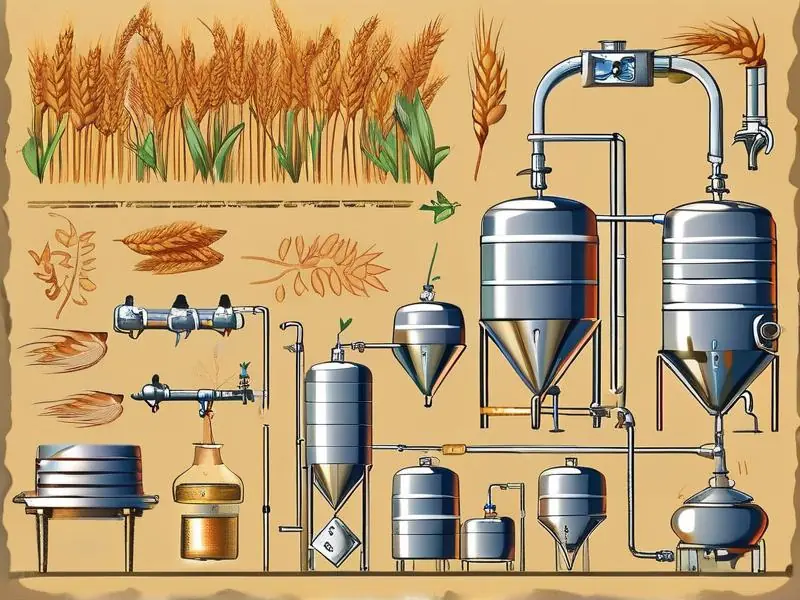 小麦酿酒工艺流程示意图