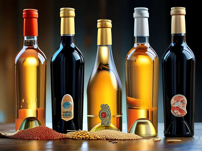 粮食酒与酒精酒特征对比示意图