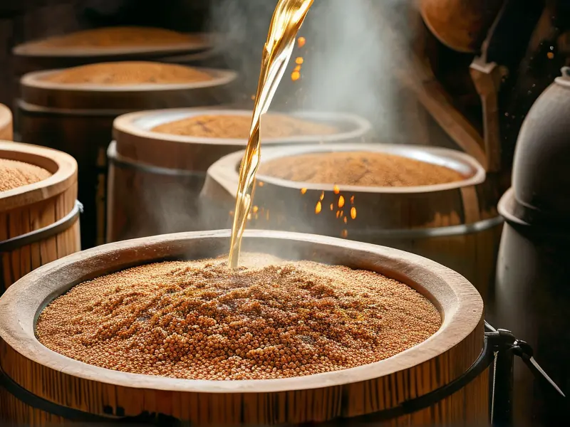 传统酱香白酒酿制过程展示