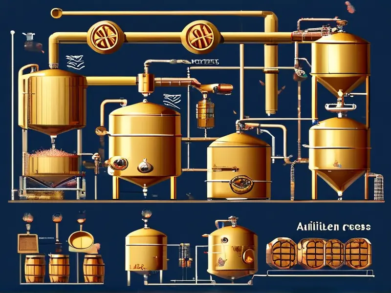 金酒酿造过程示意图