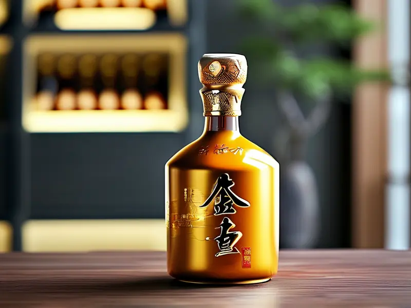 金沙古酿大师品鉴酒瓶身展示