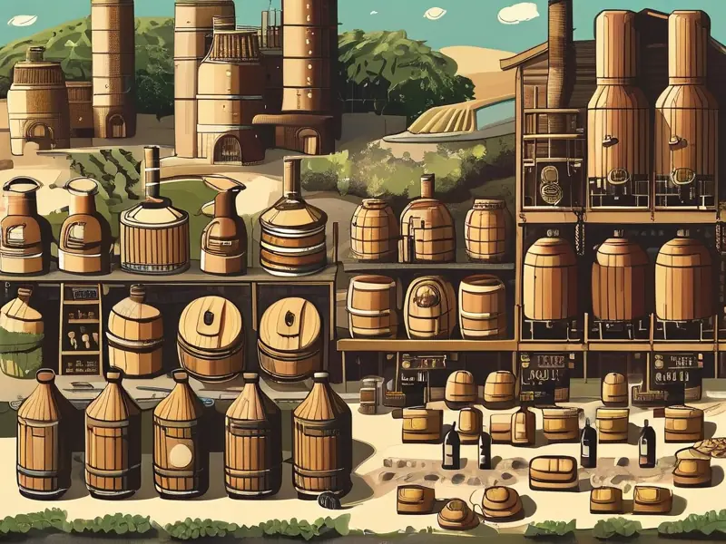 酒作坊与酒厂生产场景对比图