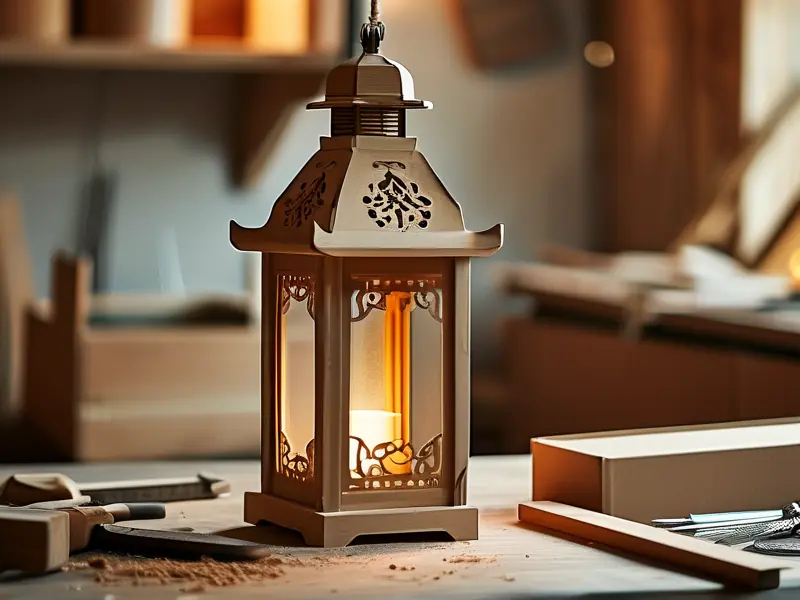 酒盒子改造的创意灯笼成品展示