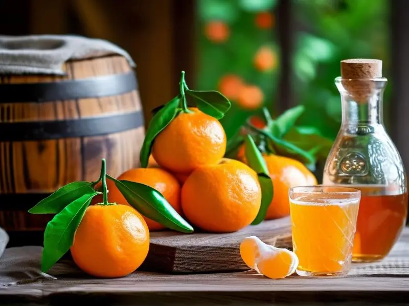 家庭自酿橘子酒的原料和工具展示