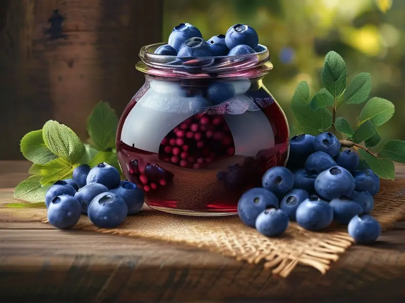 蓝莓泡酒制作过程展示图