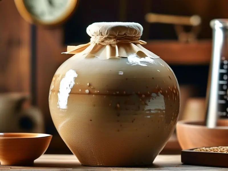 传统米酒发酵过程实拍图