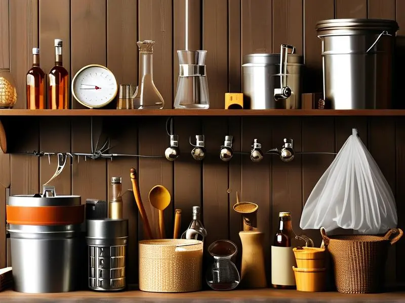 酿酒必备材料和器具展示