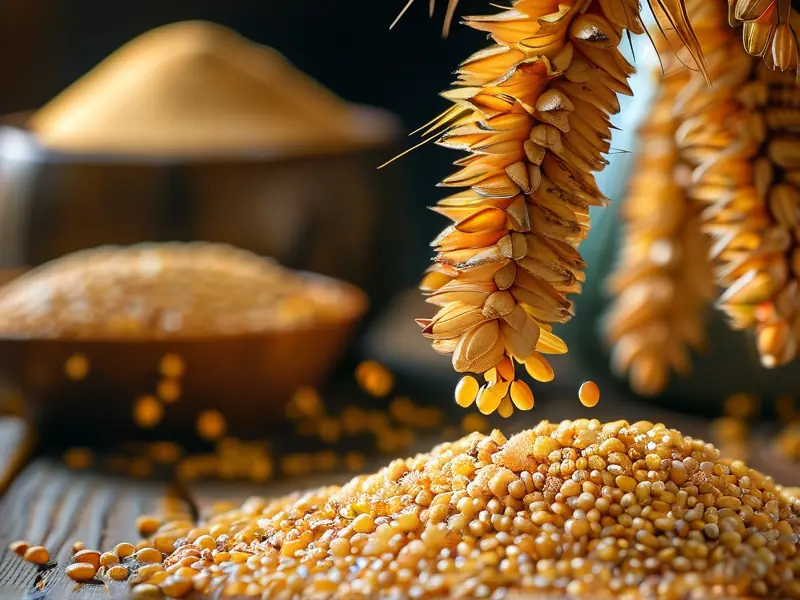 优质酿酒高粱颗粒特写与酿造过程展示