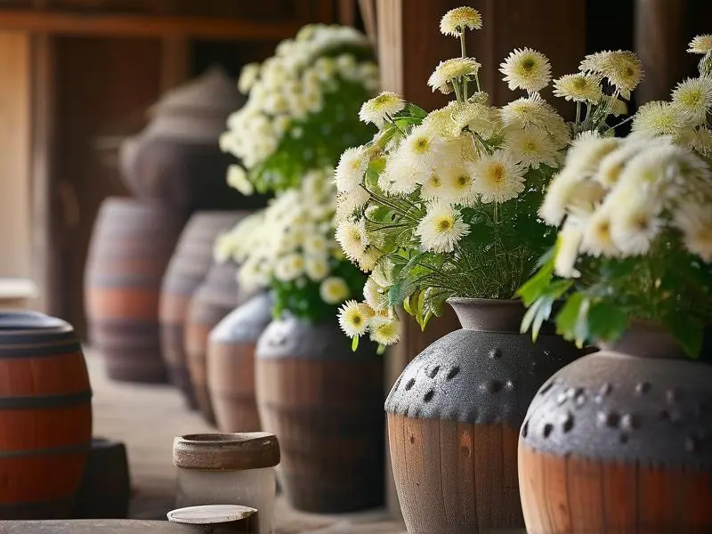 酿造菊花酒的过程展示