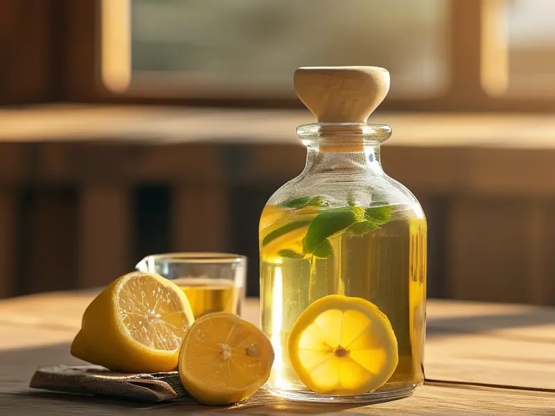 自制柠檬酒材料准备与混合过程