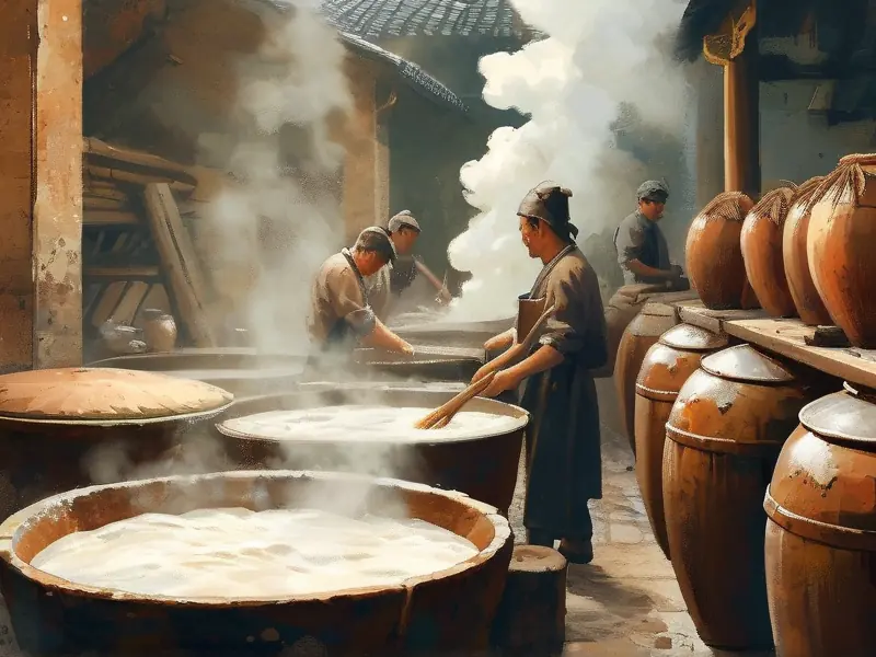 浓香型白酒传统酿造工艺现场展示