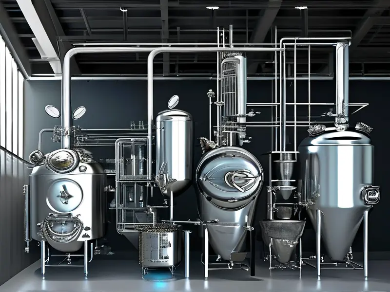 啤酒酿造设备展示图