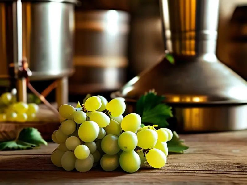 葡萄酿白酒的发酵过程示意图