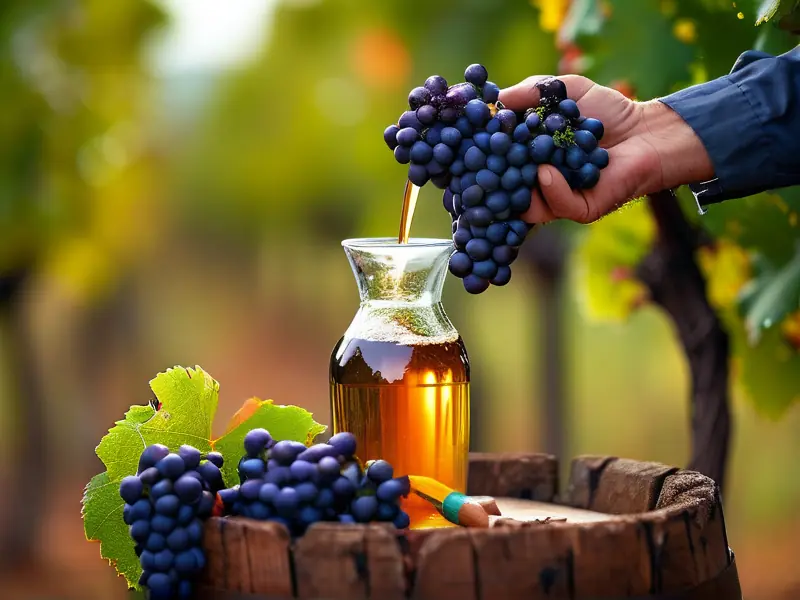 葡萄酿酒过程从采摘到发酵的完整步骤示意图