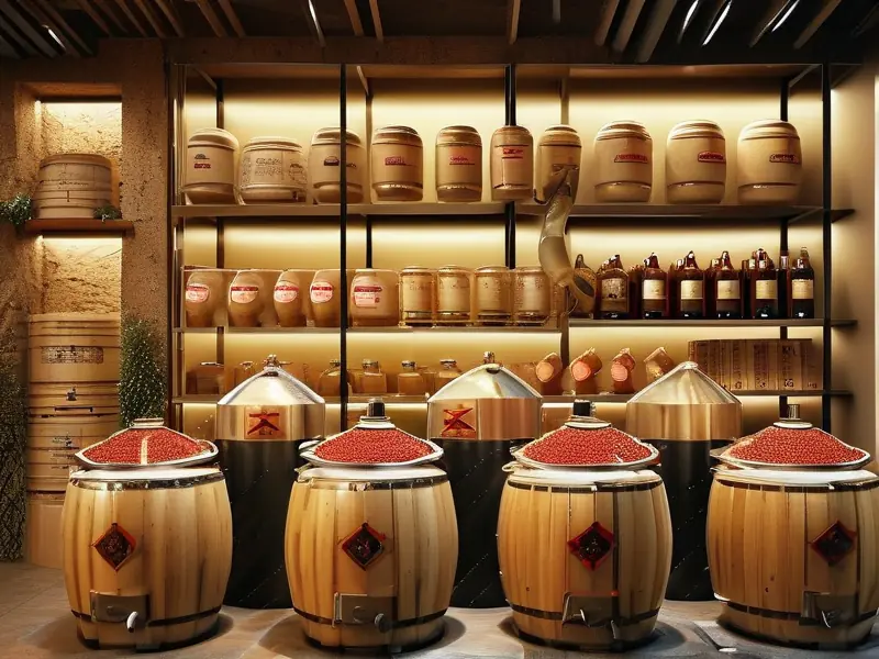 青红酒酿造过程展示图