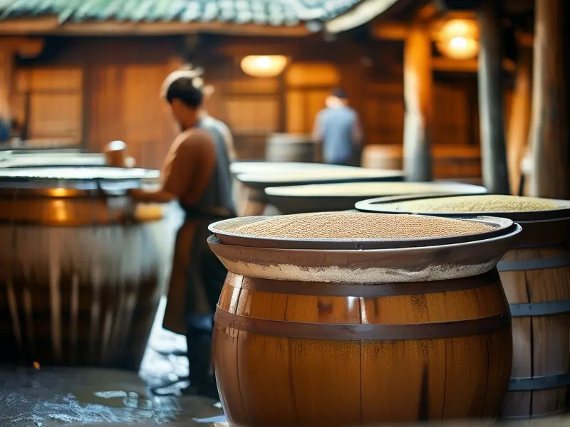 青酒传统酿造工艺实景图