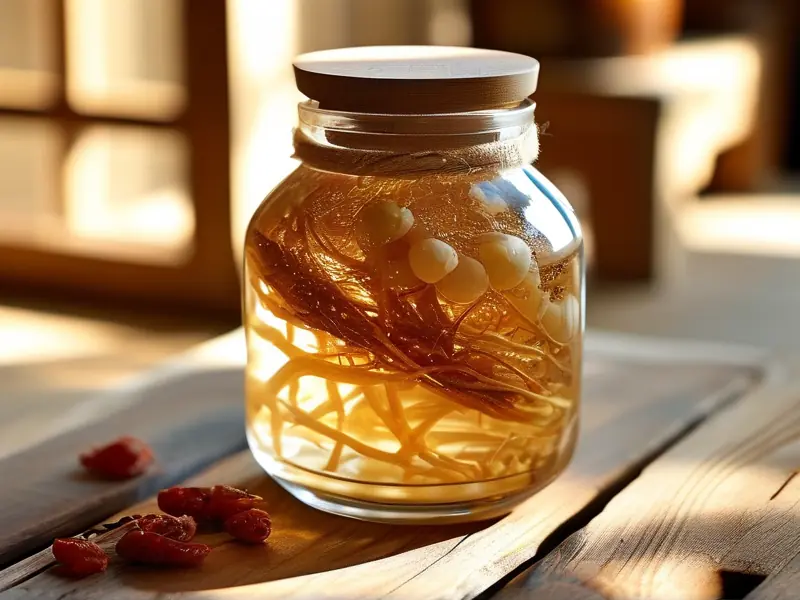 家庭自制人参酒展示图