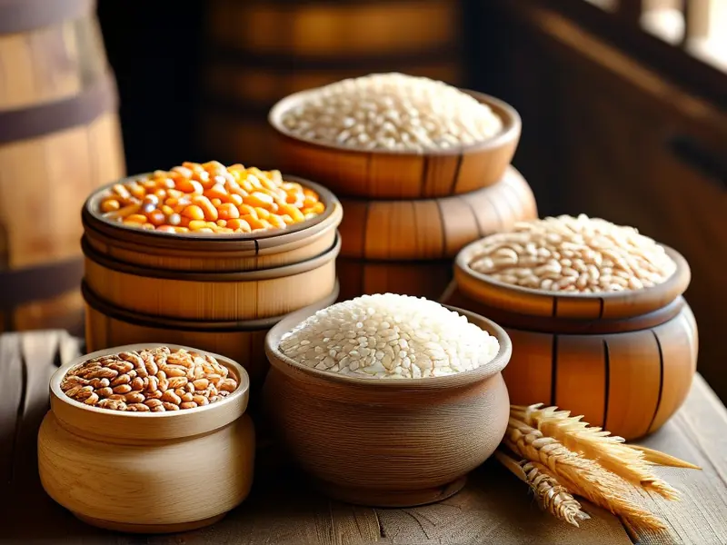 五种优质酿酒粮食原料展示