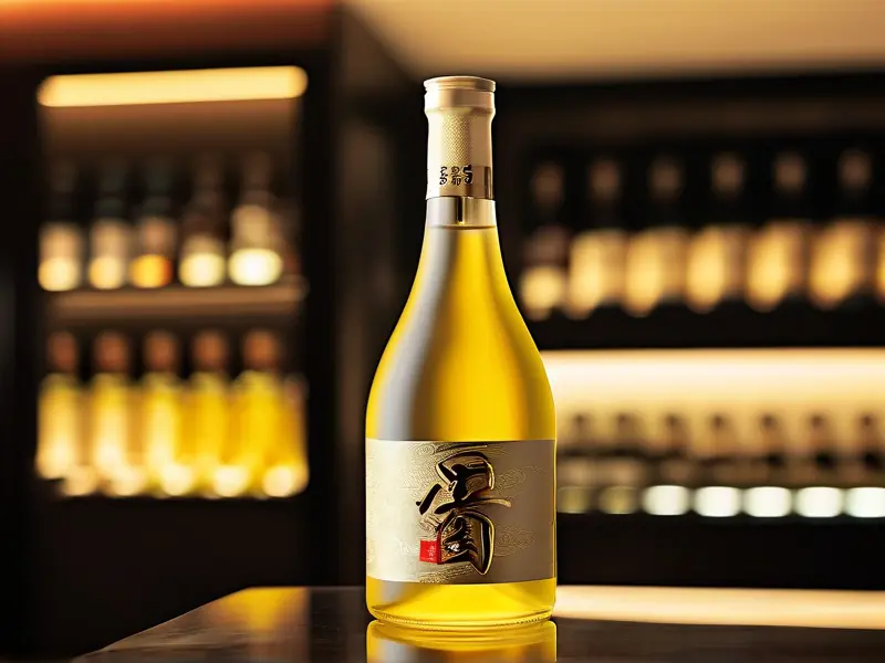 上海贵酒月黄贵酿酒瓶装展示