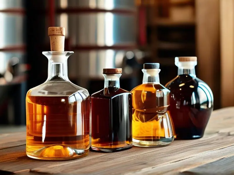 不同种类的烧酒展示