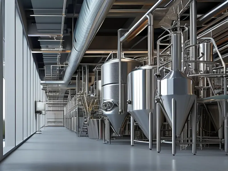 现酿啤酒生产核心设备工作场景示意图