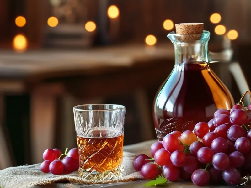 自制树葡萄酒与酿造工具展示