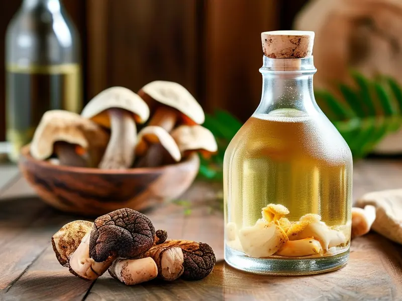 松茸泡酒制作过程展示