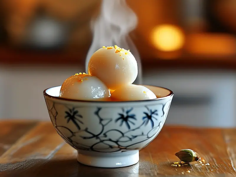 甜酒煮汤圆成品图