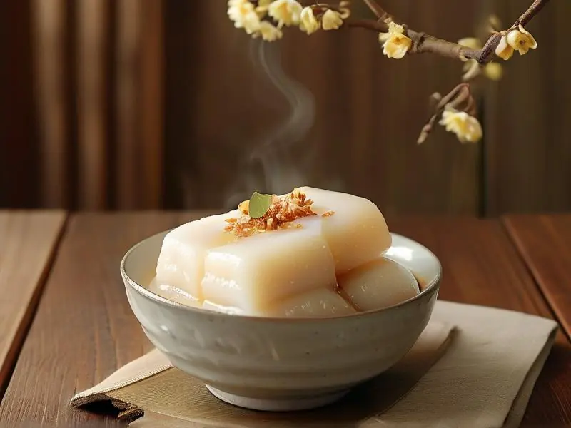 甜酒煮糍粑成品图