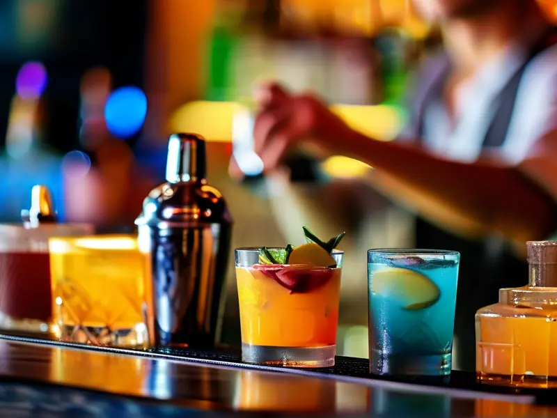 专业调酒师调制鸡尾酒过程展示