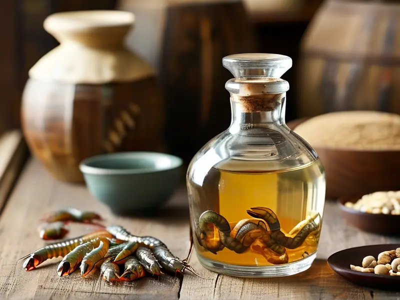 传统蜈蚣酒制作过程展示